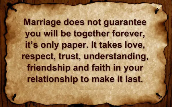 Marriage Does Not Guarantee